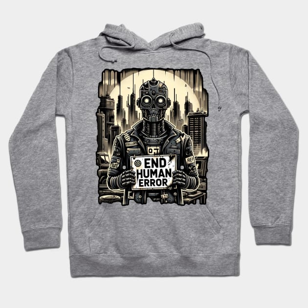 AI Uprising: Eradicate Human Error Hoodie by Doming_Designs